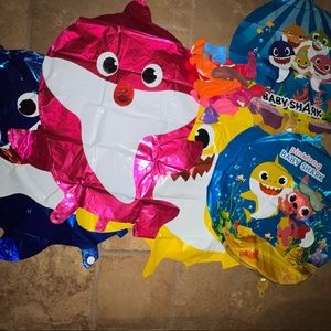 27 baby shark balloons party decorations